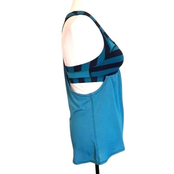 Lululemon 2-In-Run Tank Surge Micro Macro Stripe Size 4 (W1E15S) - Picture 5 of 9